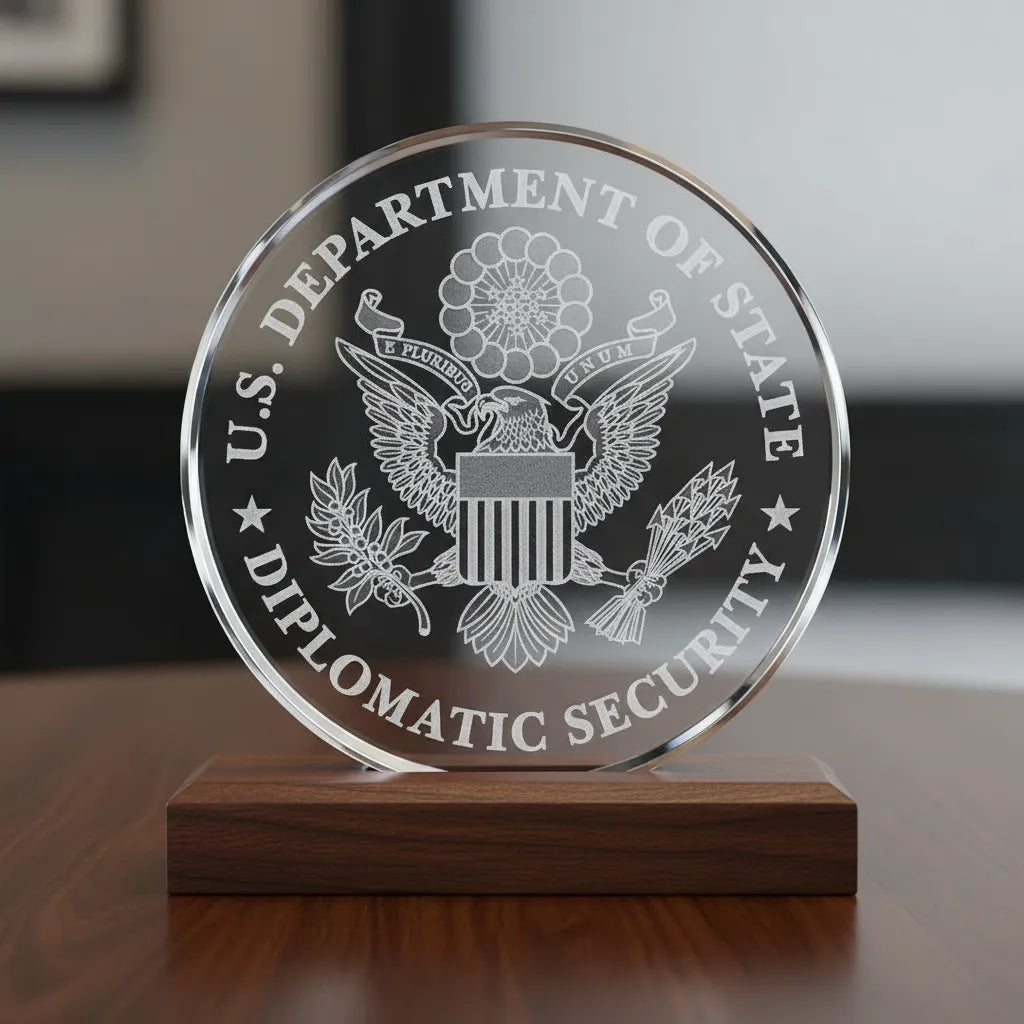 Bureau of Diplomatic Security Logo SVG for CNC
DSS Department of State Vector for Laser Engraving
Diplomatic Security Service Emblem for Wood Carving
Professional DSS Law Enforcement Logo Design
Bureau of Diplomatic Security SVG for CNC Router Projects