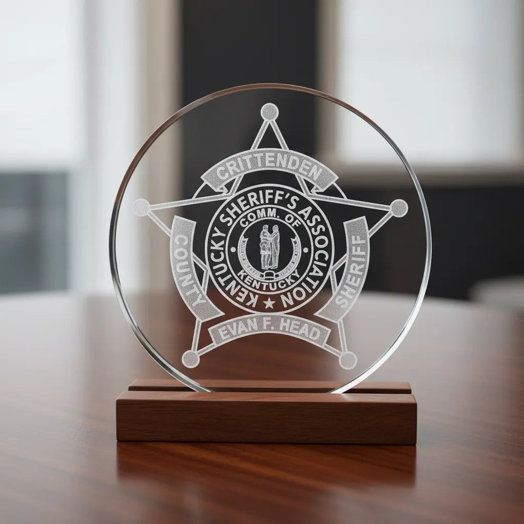 Crittenden County Kentucky Sheriff Star Badge SVG for CNC
Kentucky Sheriff's Association Badge Vector for Laser Engraving
Crittenden County KY Sheriff Emblem for Wood Carving
Professional Kentucky Law Enforcement Star Design
Crittenden County Sheriff SVG Logo for CNC Router Projects