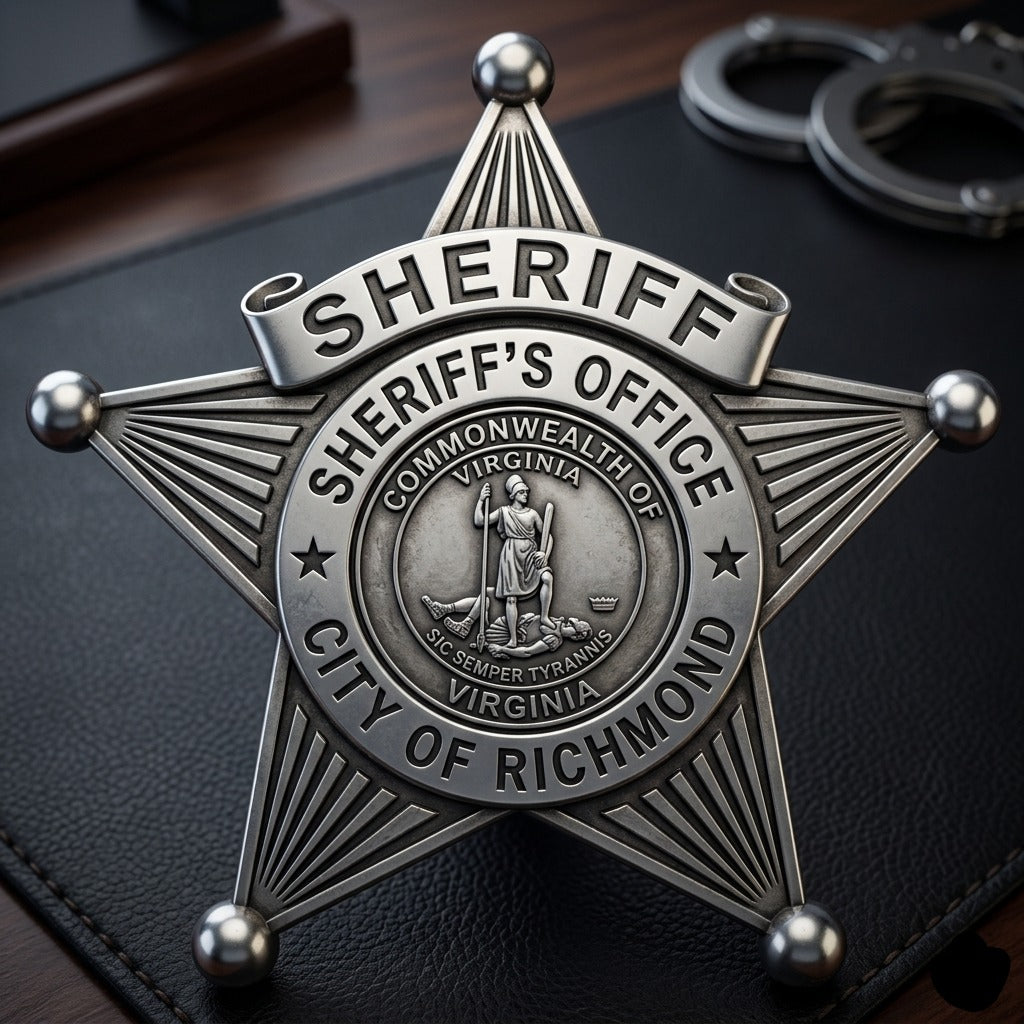 City of Richmond Sheriff's Office Badge SVG for CNC
Richmond VA Sheriff Badge Vector for Laser Engraving
City of Richmond Virginia Sheriff Emblem for Wood Carving
Professional Richmond VA Law Enforcement Shield Design
Richmond Sheriff SVG Logo for CNC Router Projects