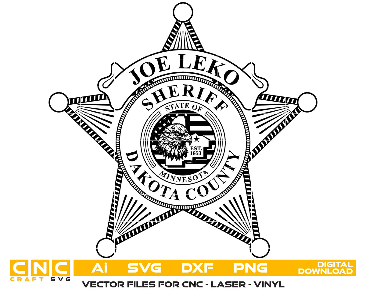 Dakota County Sheriff's Office Badge Minnesota SVG Police Vector