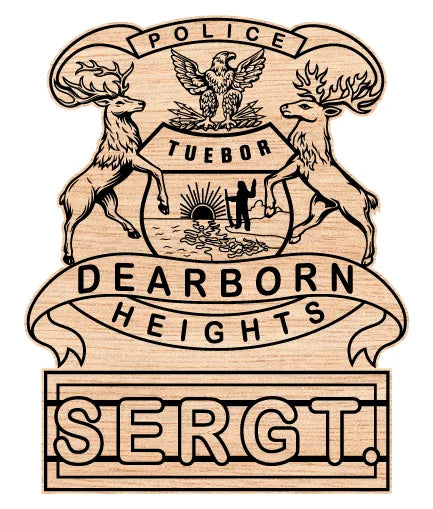 Dearborn Heights Michigan Police Sergeant Hat Badge SVG Law Enforcement Vector