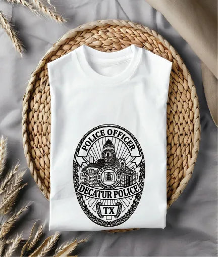 Decatur Police Officer Badge SVG Texas Law Enforcement Vector