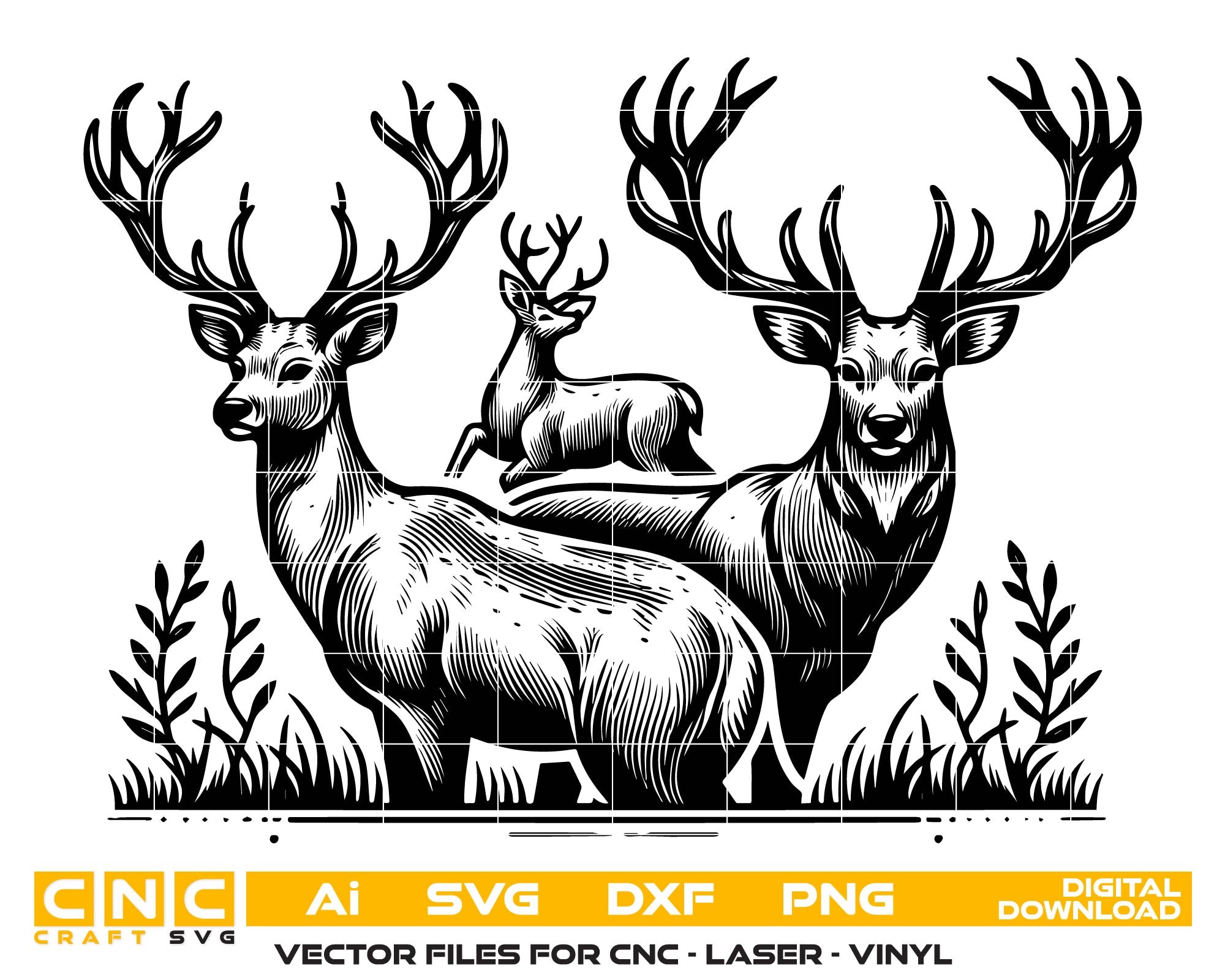 Deer Vector Art – Digital Download