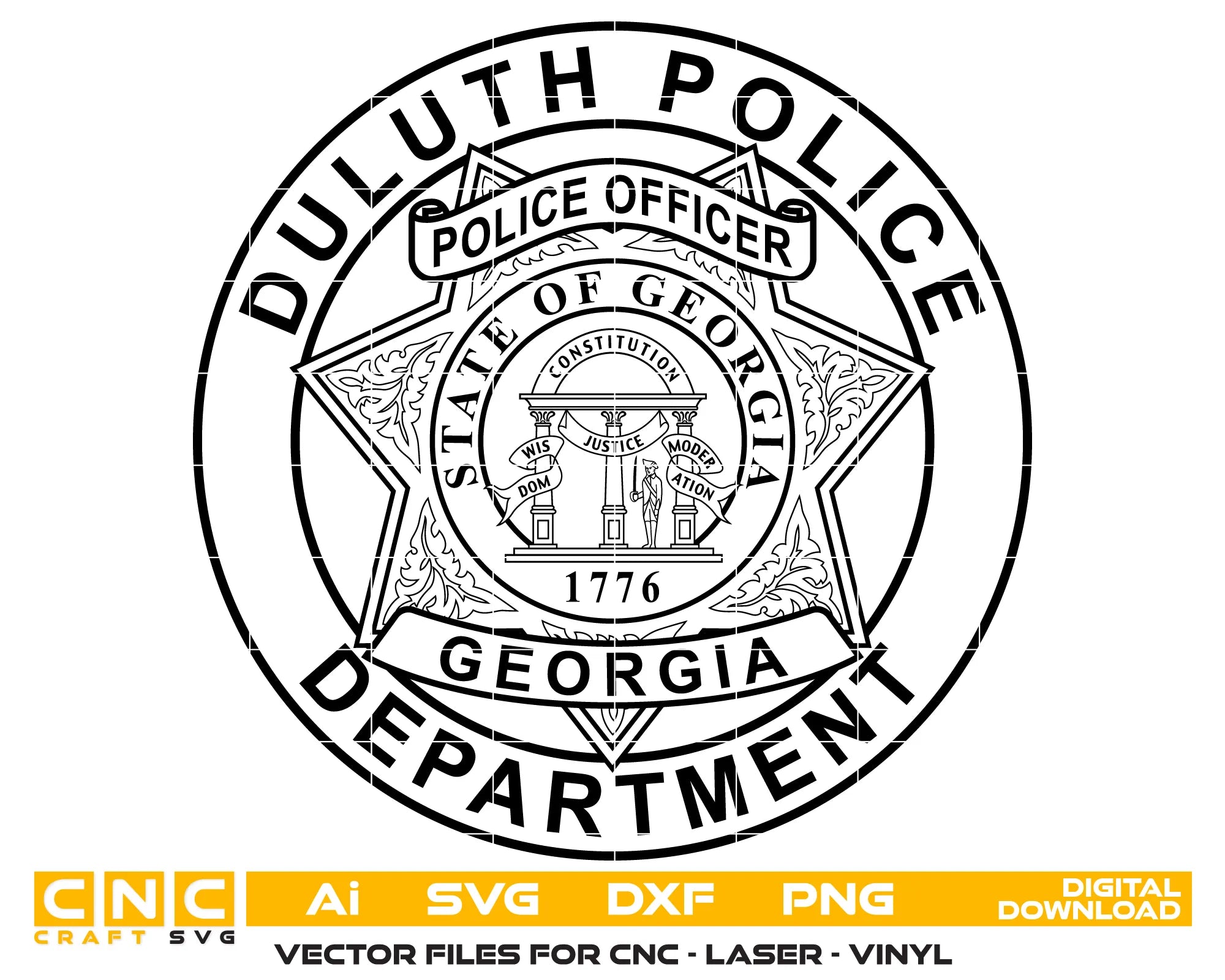 Duluth Police Department Badge SVG Georgia Law Enforcement Vector