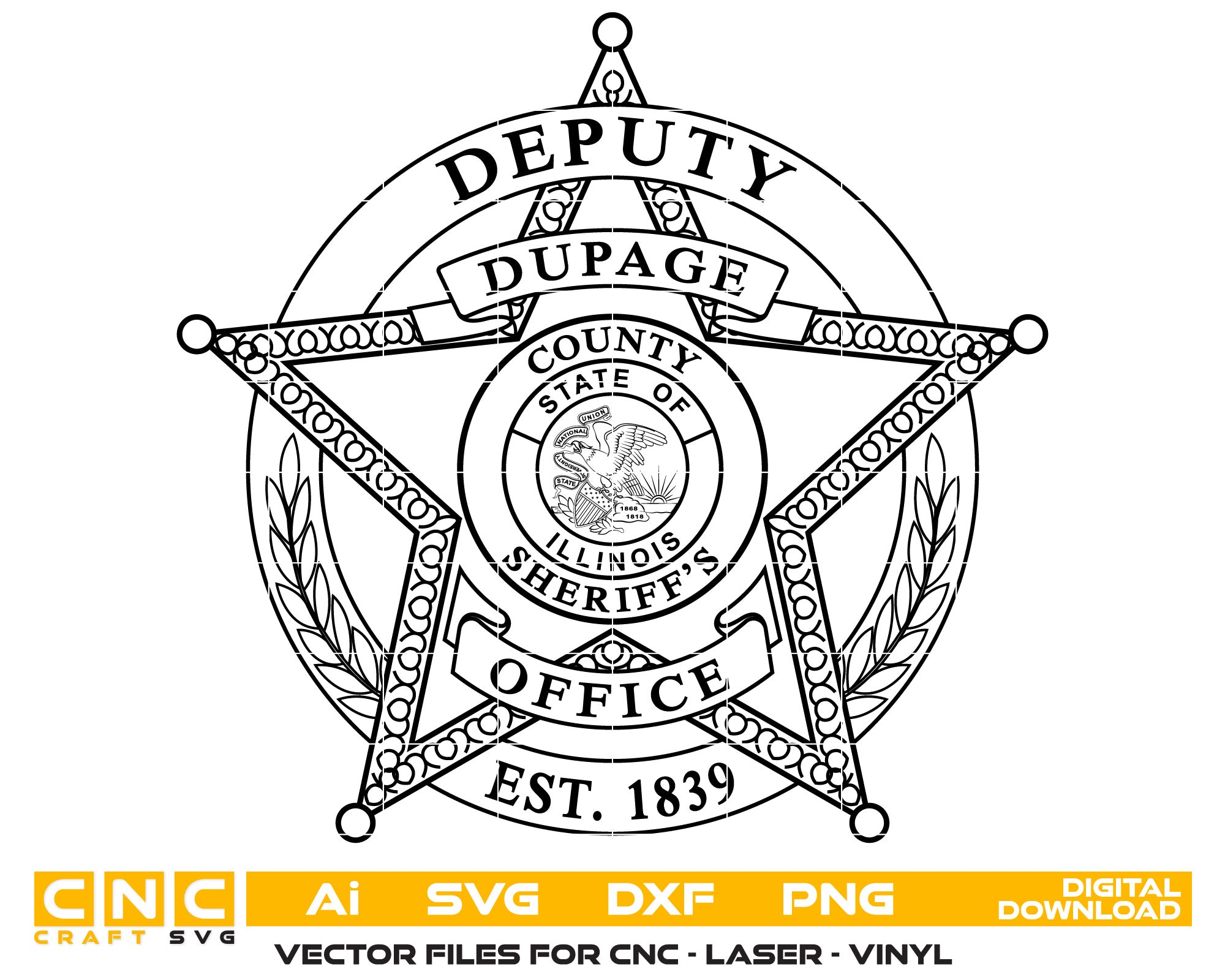 DuPage County Illinois Deputy Sheriff Badge SVG
DuPage County Deputy Sheriff Badge Vector
Illinois Deputy Sheriff Badge Design SVG
Law Enforcement Badge DuPage County
DuPage County Sheriff Office Badge