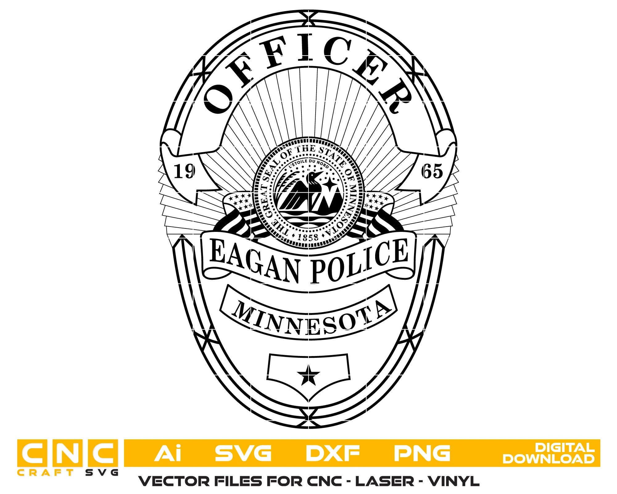Eagan Police Officer Badge Minnesota SVG Minnesota Law Enforcement Vector