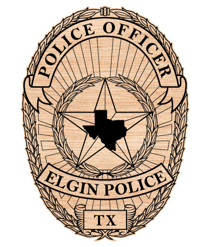 Elgin Police Officer Badge SVG Texas Law Enforcement Vector