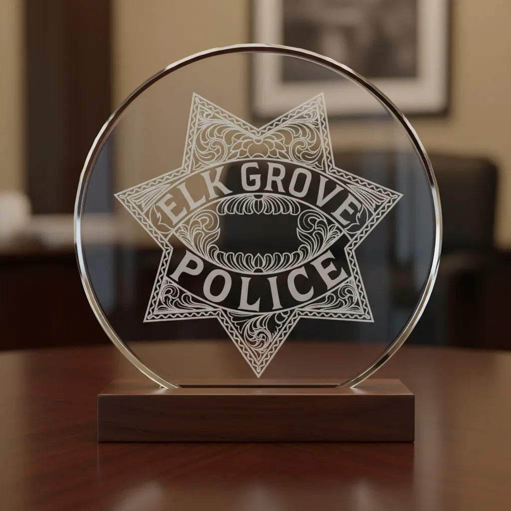 Elk Grove Police Department Badge SVG
6-Point Star Law Enforcement Vector Design
Western Filigree Police Badge Engraving File
Elk Grove Police Sign CNC File
Star Badge Vector for Laser Cutting