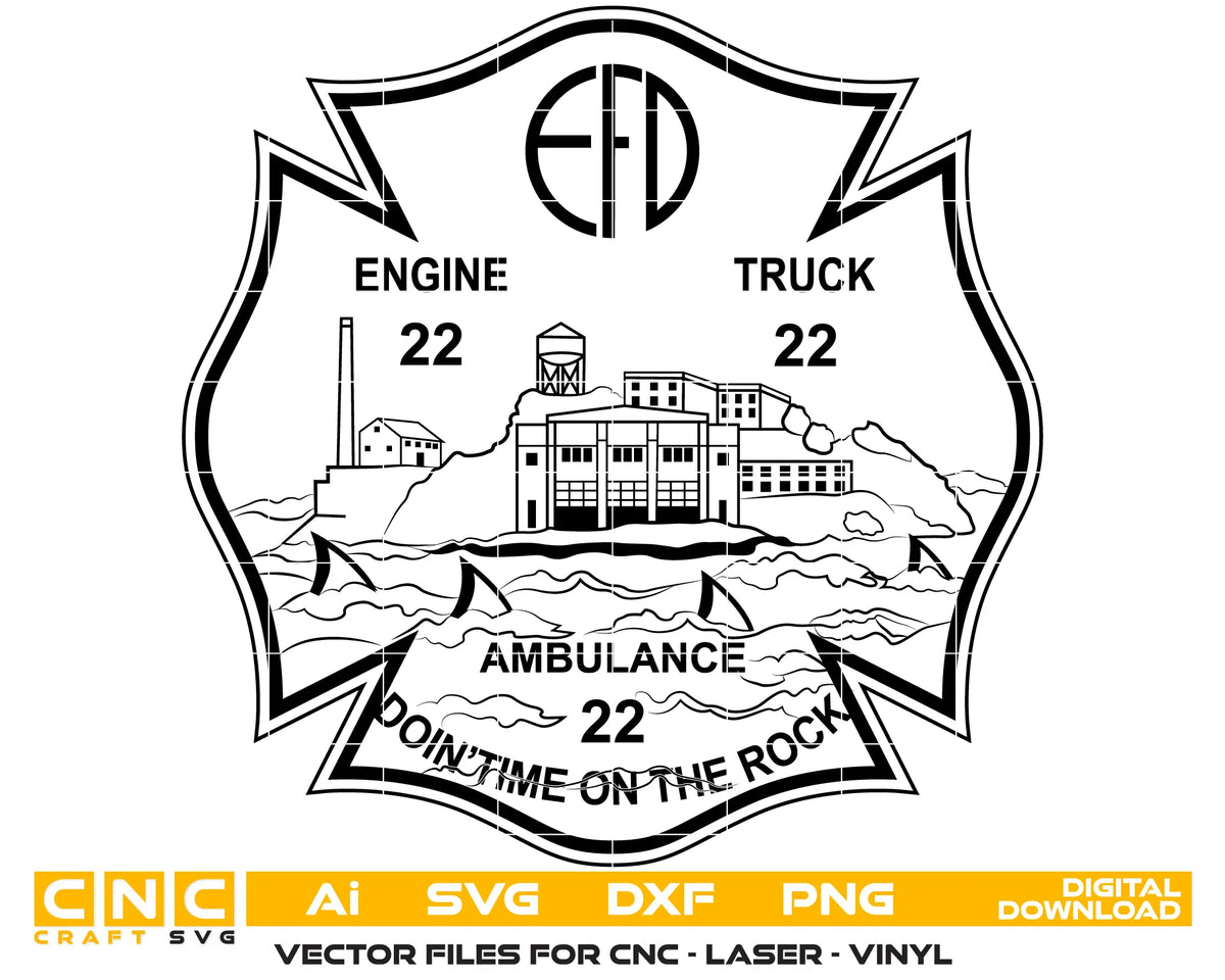 Evanston Fire Department Station 22 Badge SVG Fire Rescue Vector