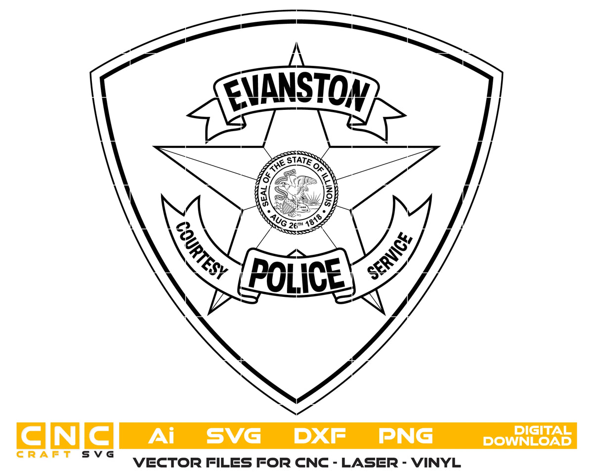 Evanston Police Department Patch Illinois SVG Law Enforcement Vector
