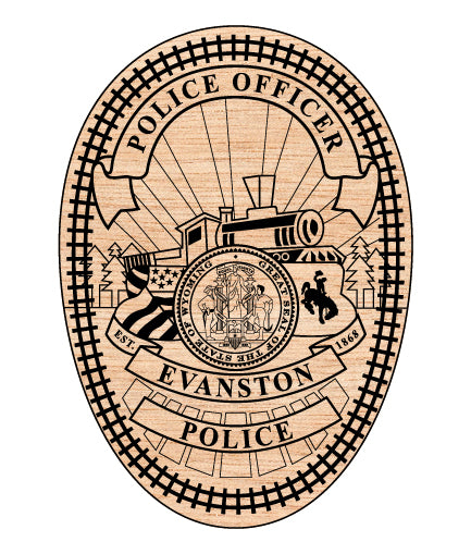 Evanston Police Officer Badge SVG Wyoming Law Enforcement Vector