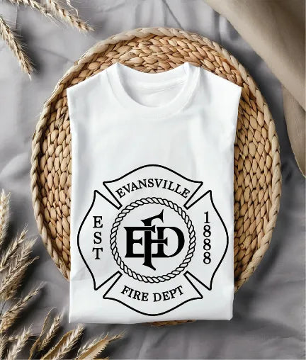 Evansville Fire Department Badge Indiana SVG Firefighter Vector