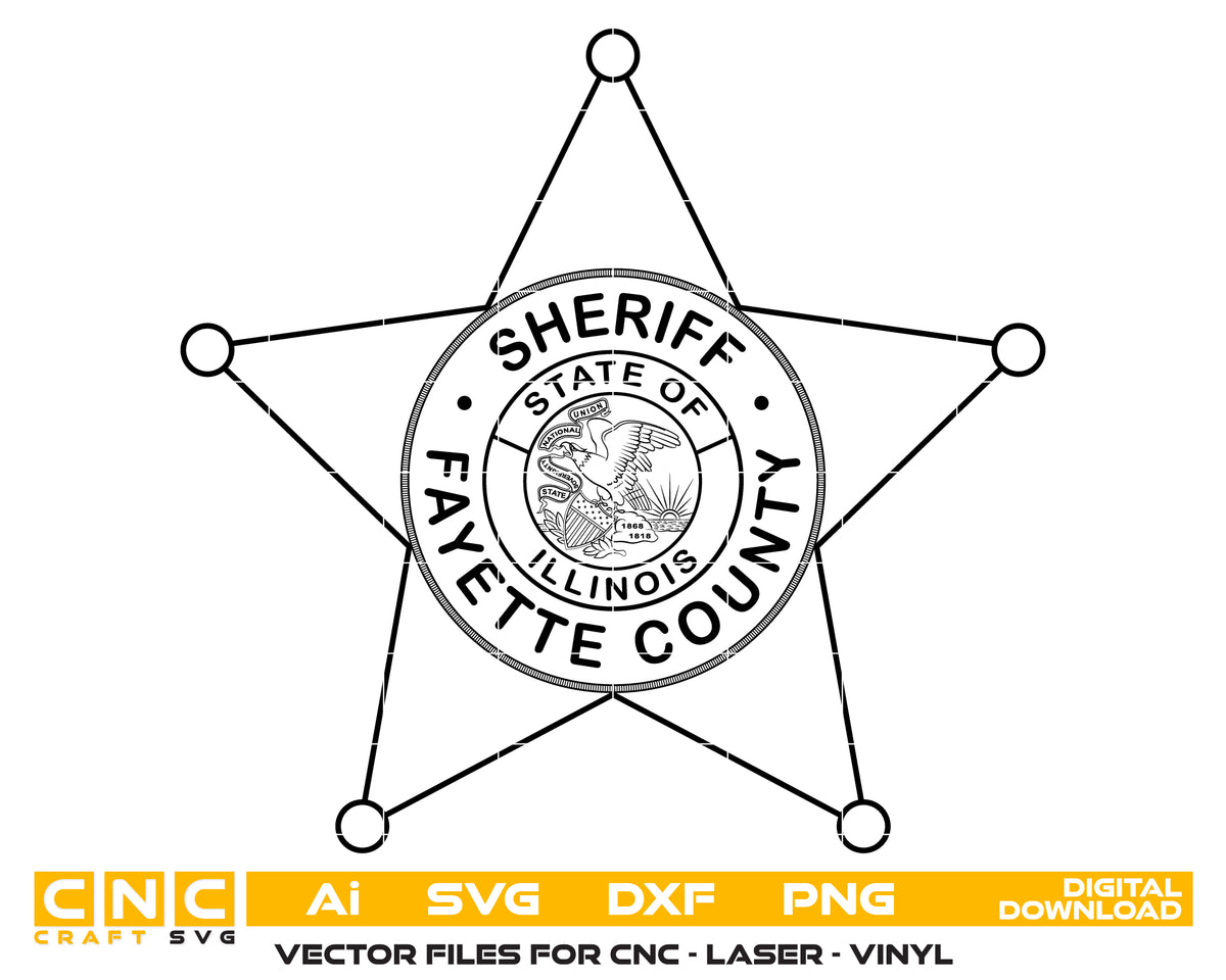 Fayette County Sheriff Badge SVG Illinois Law Enforcement Vector