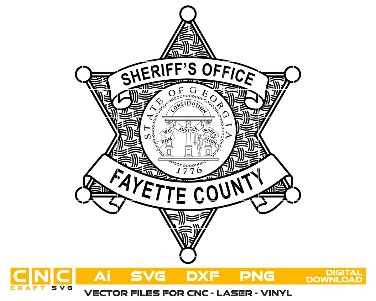 Fayette County Sheriff Badge SVG Georgia Law Enforcement Vector