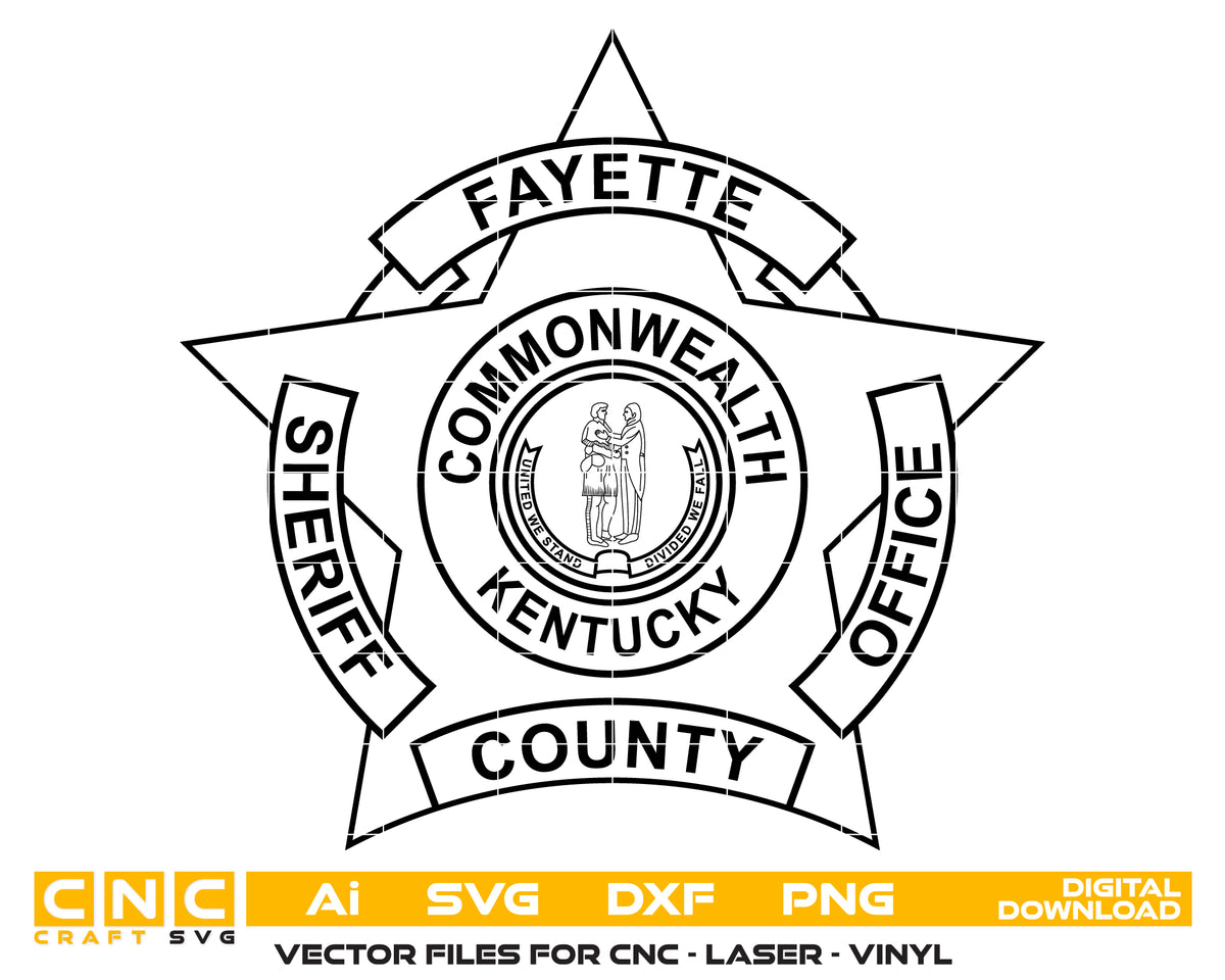 Fayette County Sheriff Badge SVG Kentucky Law Enforcement Vector