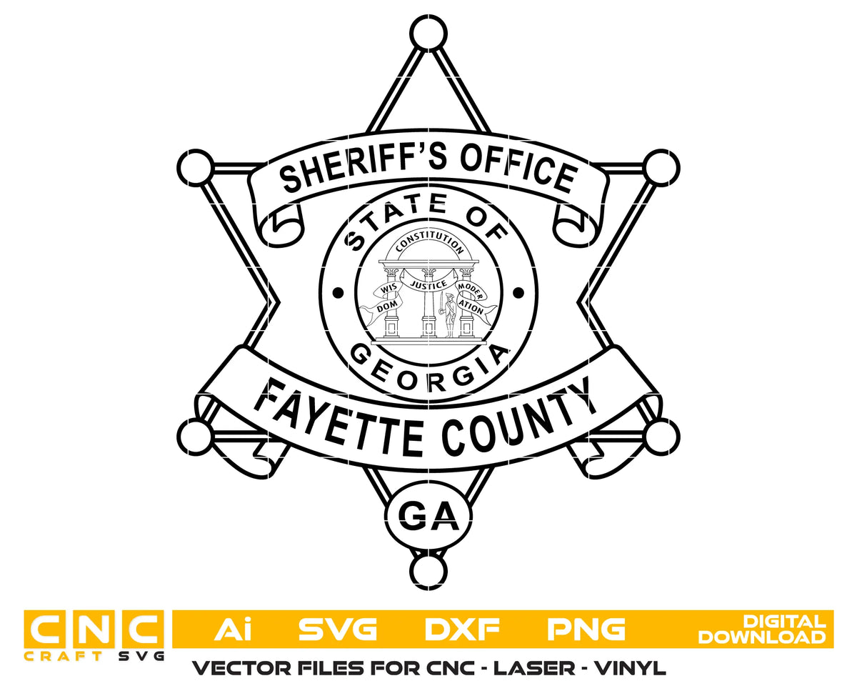 Fayette County Sheriff Badge SVG Georgia Law Enforcement Vector
