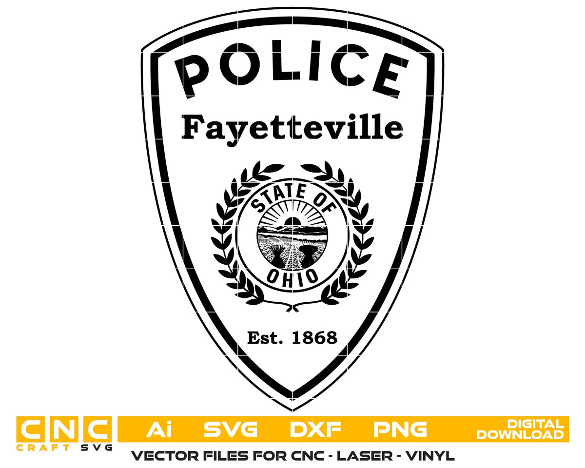 Fayetteville Police Department Patch SVG Ohio Law Enforcement Vector