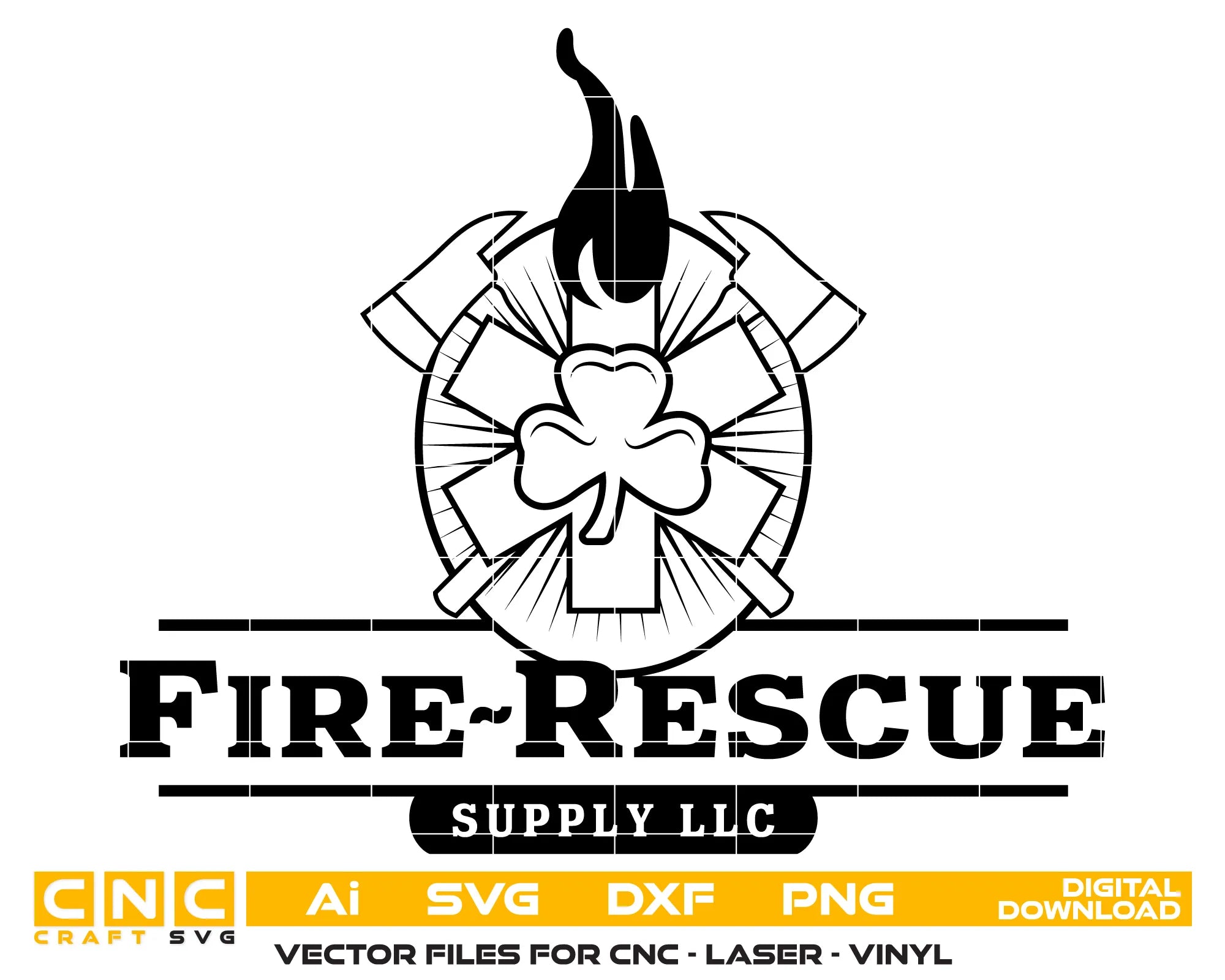Fire Rescue Supply LLC Logo SVG Firefighter Vector
