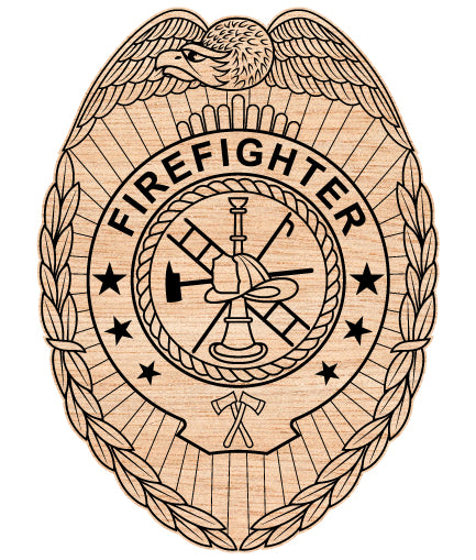 Firefighter Badge SVG Eagle Fire Department Vector