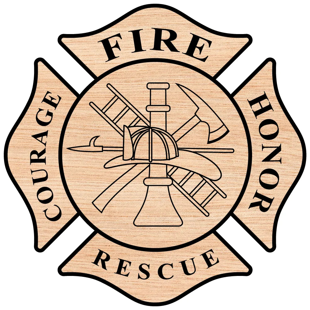 Firefighter Medallion Badge Maltese Cross SVG Fire Rescue Vector