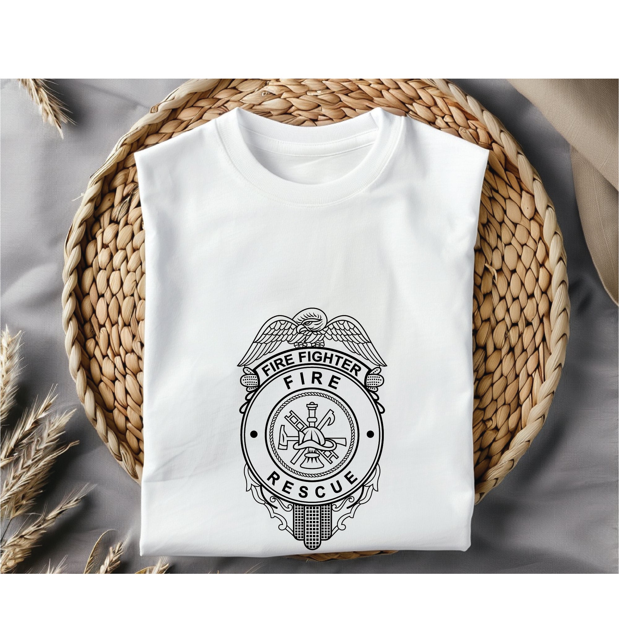 Firefighter Fire Rescue Badge SVG
Fire Department Emblem Vector
Fire Rescue Logo for Engraving
Firefighter Shield CNC Design
Fire Station Plaque Vector File