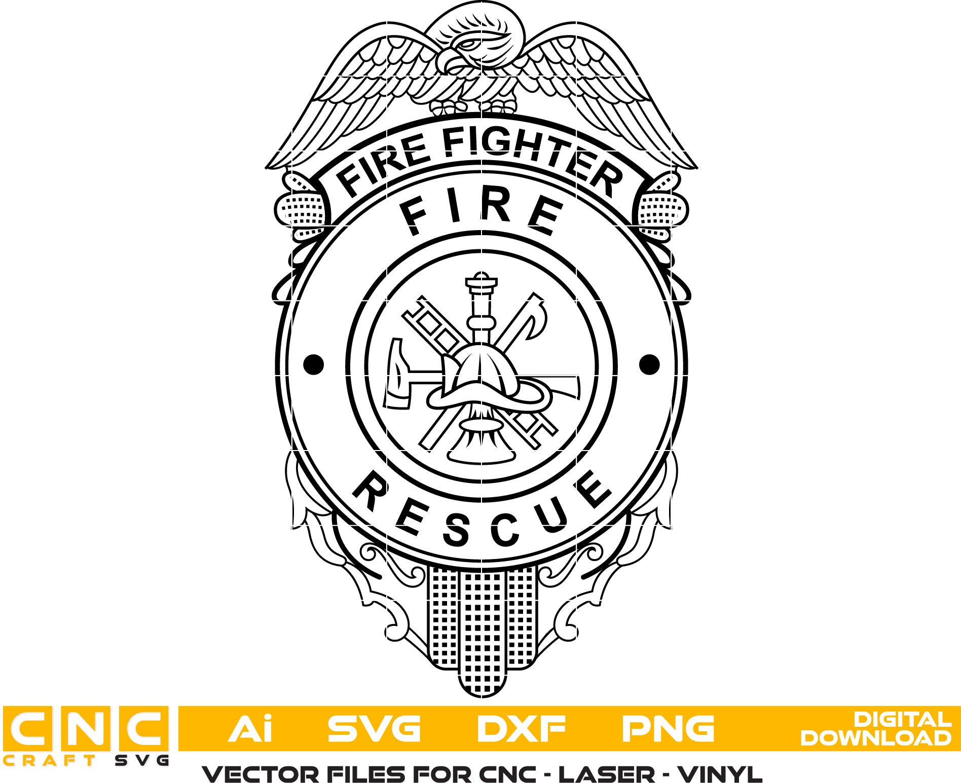 Firefighter Fire Rescue Official Badge SVG
Fire Service Eagle Badge Vector Design
Firefighter Scramble Helmet Axe Engraving File
Firehouse Retirement Plaque Sign CNC File
Eagle Crowned Fire Rescue Badge Vector for Lasers