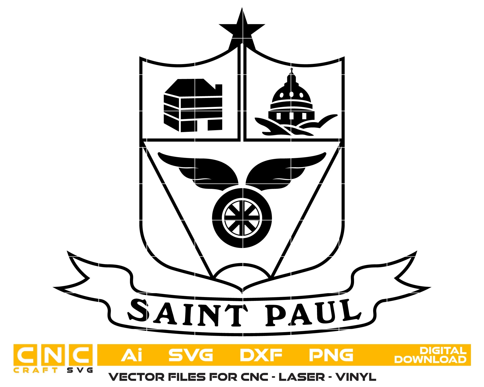 Flag of Saint Paul Logo Minnesota SVG Minnesota Municipal Vector