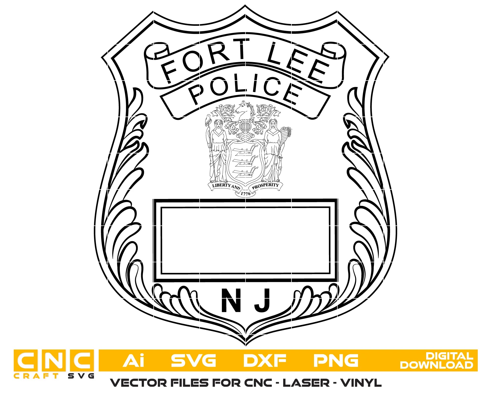 Fort Lee Police Department Badge SVG New Jersey Law Enforcement Vector