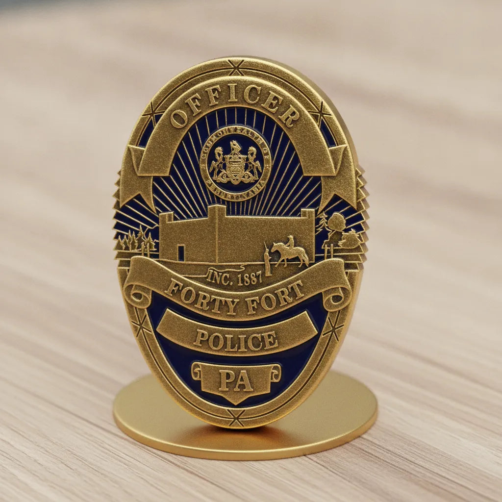 Forty Fort Police Officer Badge SVG
Pennsylvania Law Enforcement Shield Vector
Commonwealth of PA Seal Engraving File
Forty Fort Police Badge Sign CNC File
Police Officer Shield Vector for Lasers