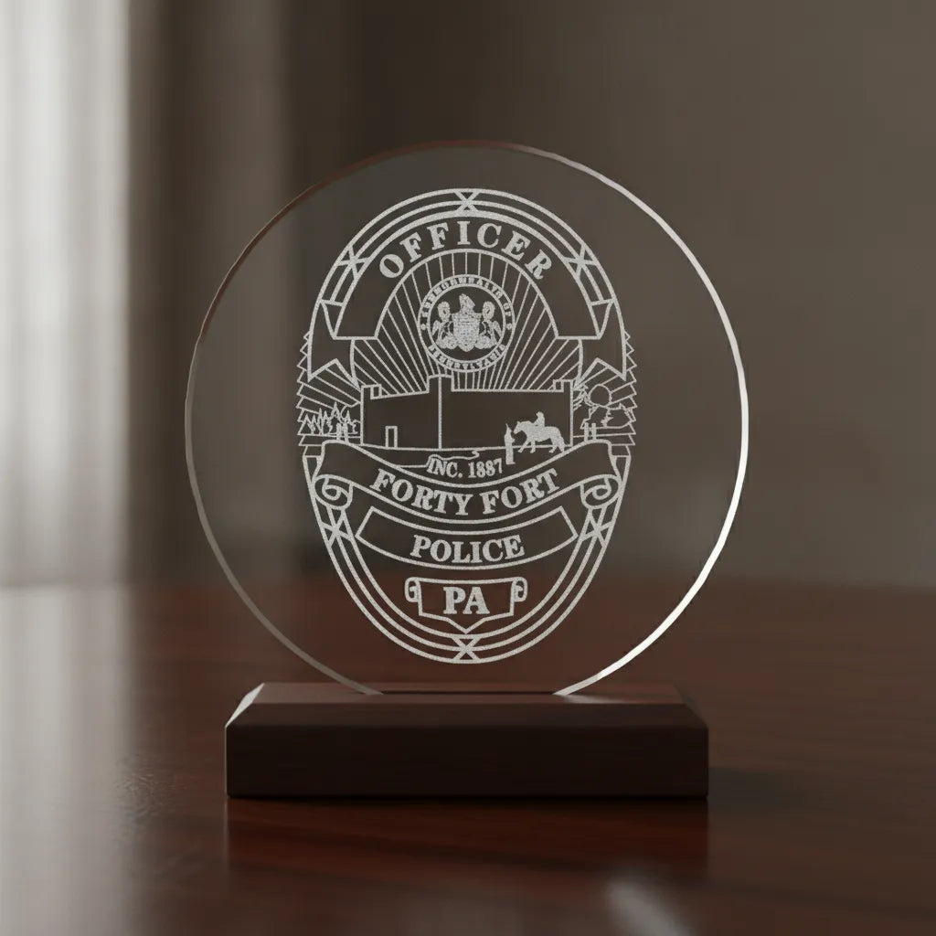Forty Fort Police Officer Badge SVG
Pennsylvania Law Enforcement Shield Vector
Commonwealth of PA Seal Engraving File
Forty Fort Police Badge Sign CNC File
Police Officer Shield Vector for Lasers