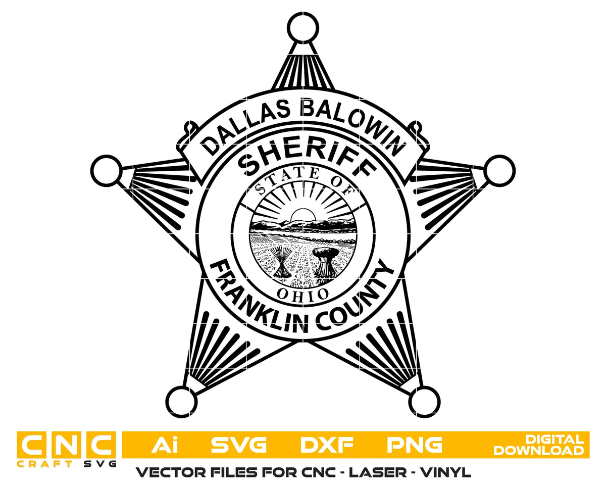 Franklin County Sheriff's Office Badge Ohio SVG Police Vector