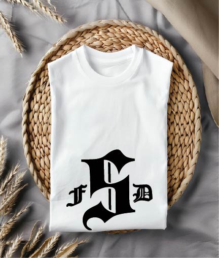 FSD Monogram Logo SVG
Old English Gothic Lettering Vector
FSD Initial Logo for CNC Engraving
Black and White Monogram for Laser Cut
Gothic Style FSD Badge Vector Design