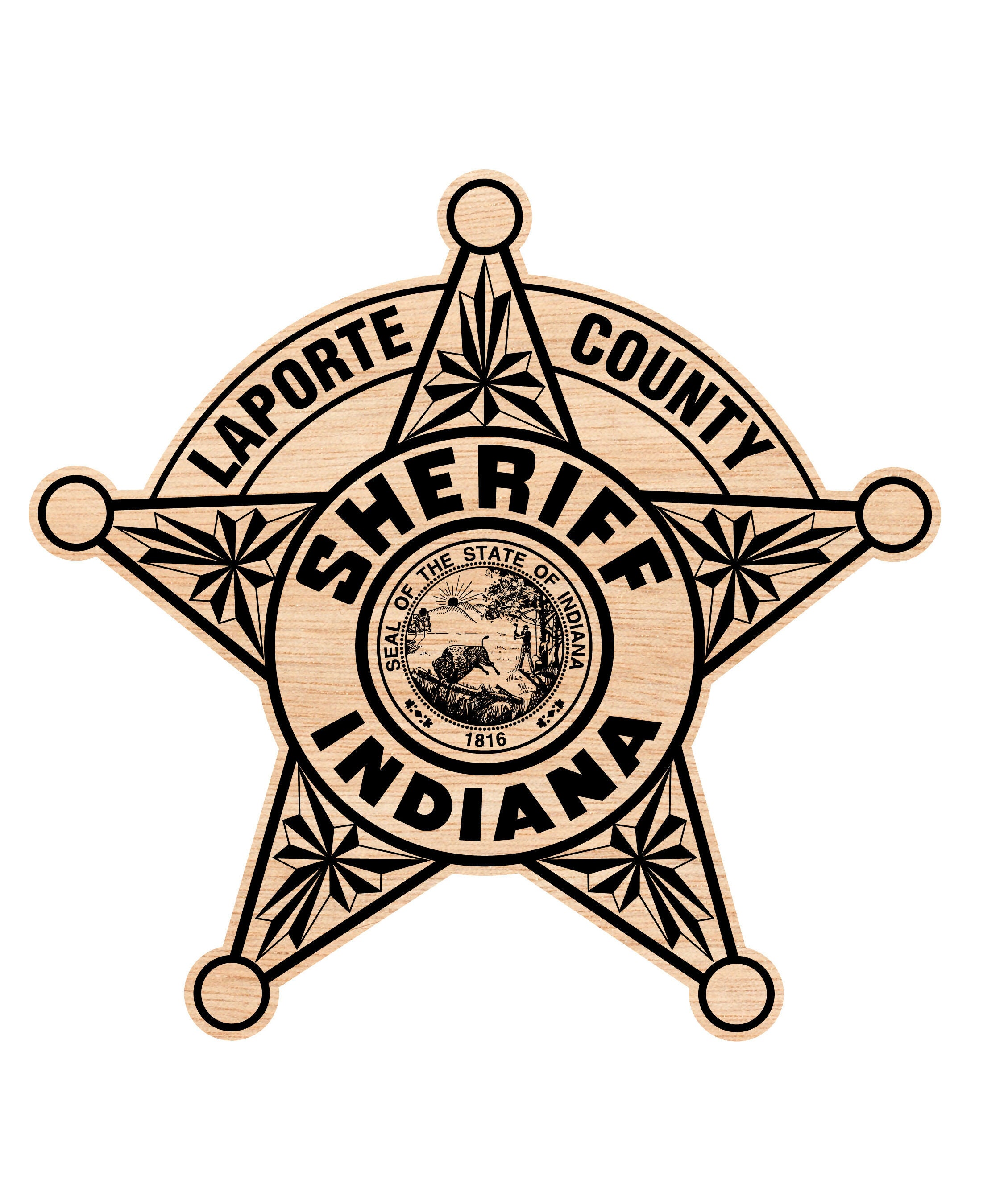 Laporte County Sheriff Indiana Badge Vector Art Woodin-01