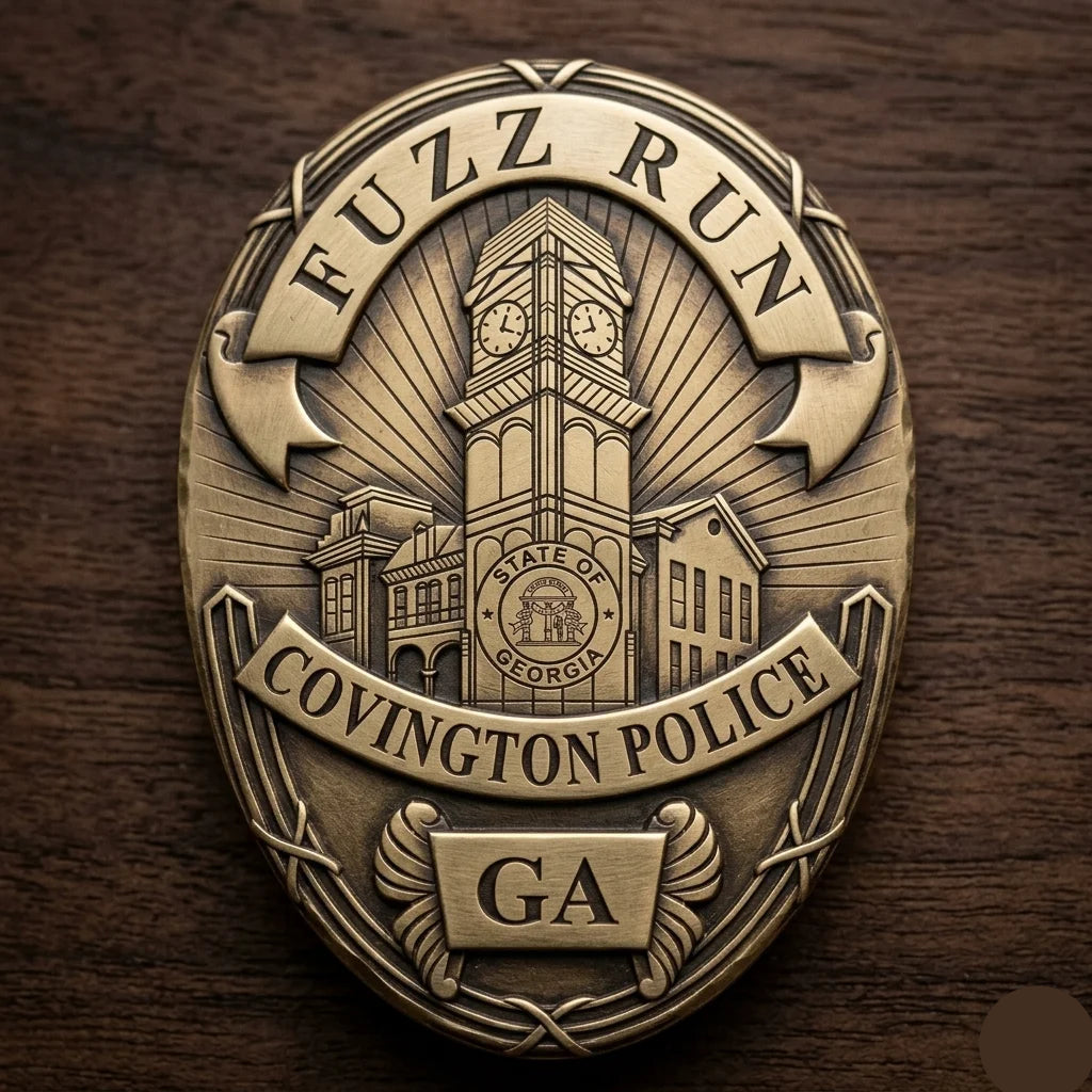 Covington Police Fuzz Run Badge SVG for CNC
Covington GA Police Fuzz Run Vector for Laser Engraving
Covington Georgia Police Clock Tower Emblem for Wood Carving
Professional Covington GA Law Enforcement Badge Design
Covington Fuzz Run SVG Logo for CNC Router Projects