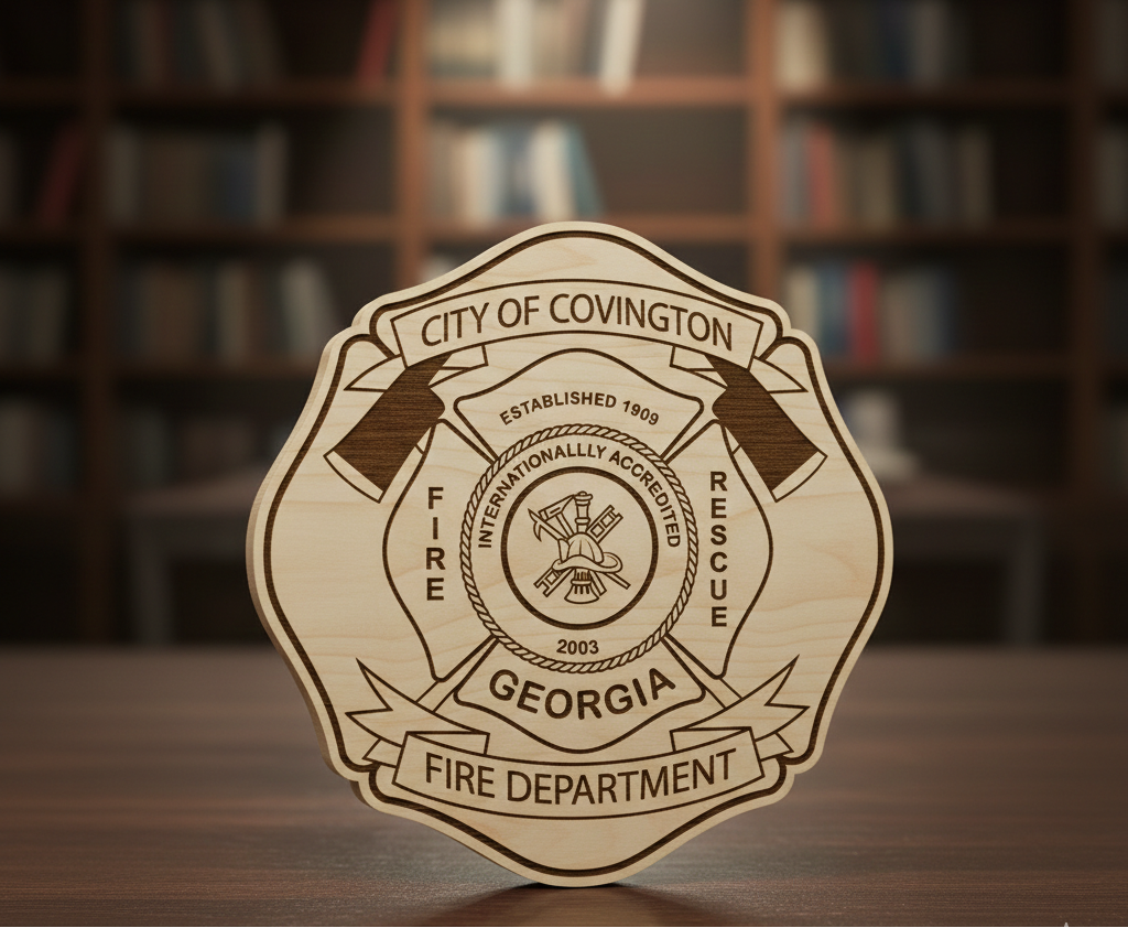 City of Covington Fire Dept Badge SVG
Georgia Firefighter Vector Design
Maltese Cross Fire Rescue Emblem
Crossed Axes Firehouse Sign Engraving File
Covington GA Fire Sign CNC Router File