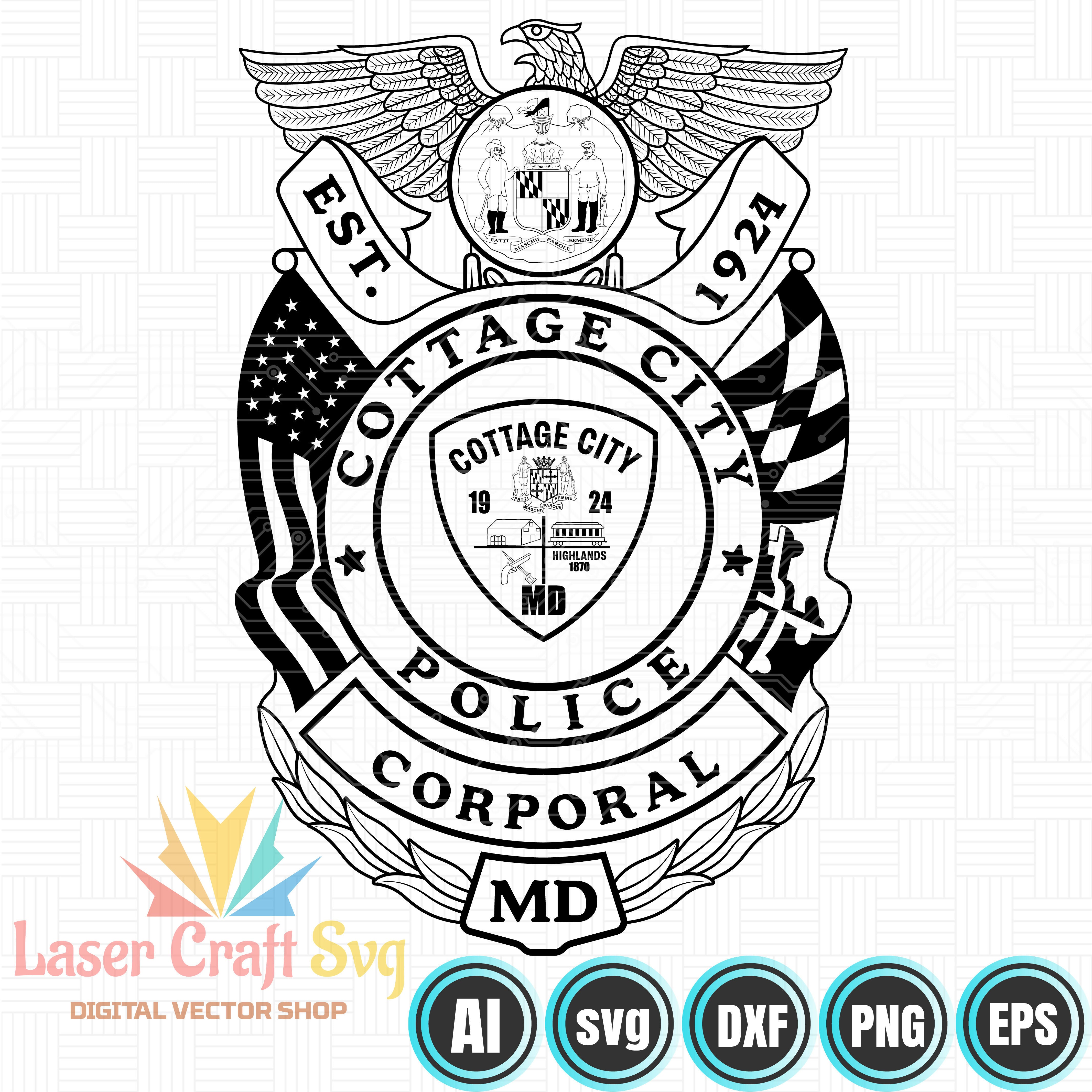 Cottage City Corporal Police badge-01