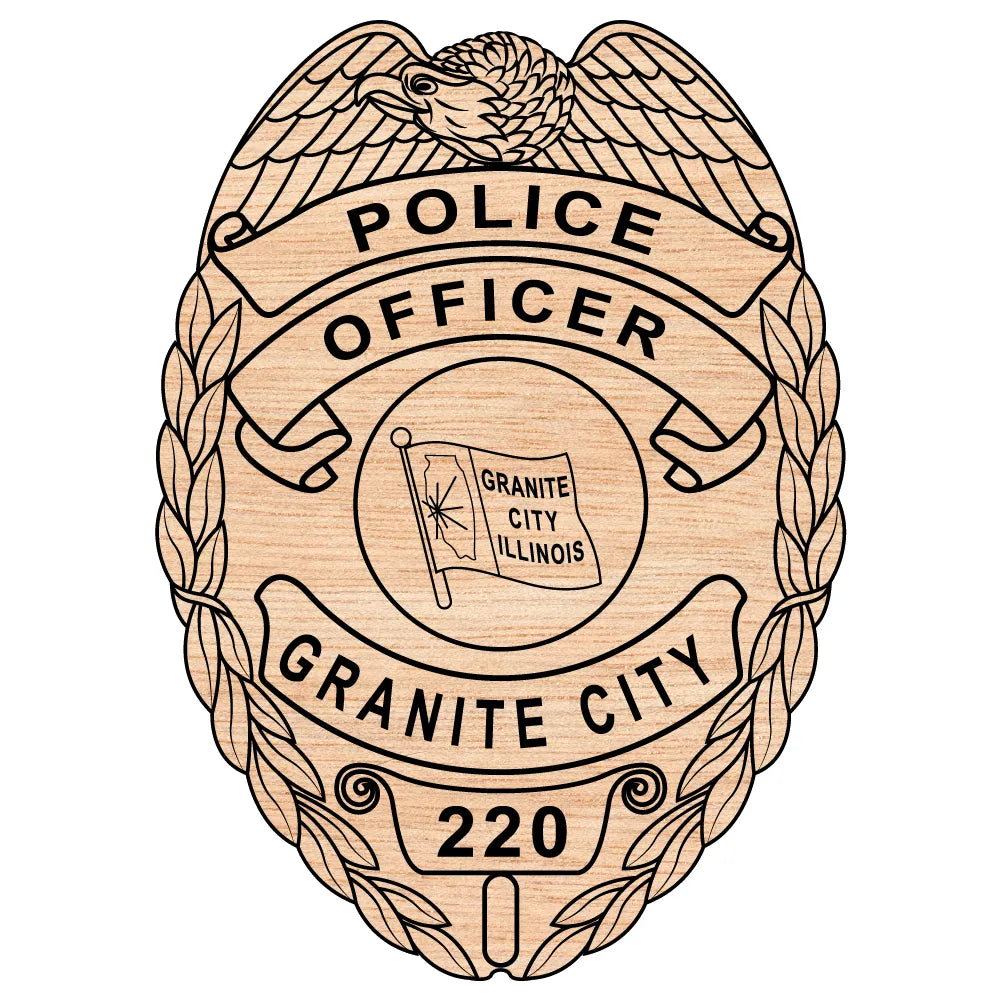 Granite City Police Officer Badge SVG Illinois Law Enforcement Vector