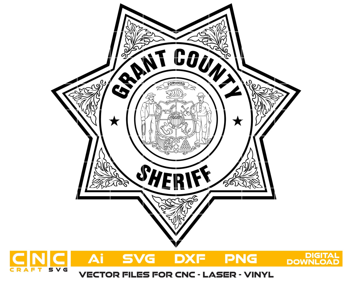 Grant County Sheriff Badge SVG Law Enforcement Vector