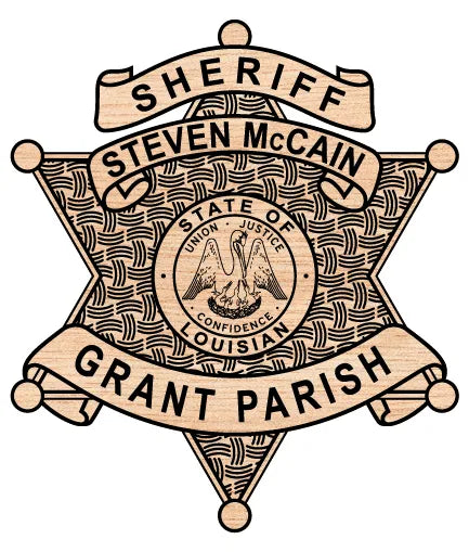 Grant Parish Sheriff Steven McCain Badge Louisiana SVG Law Enforcement Vector