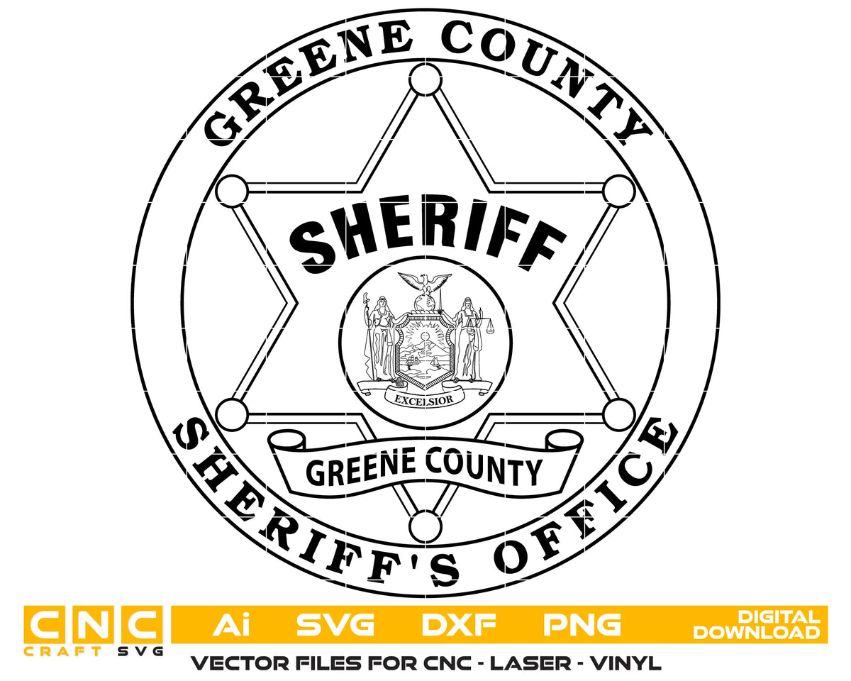 Greene County Sheriff's Office Badge New York SVG Law Enforcement Vector