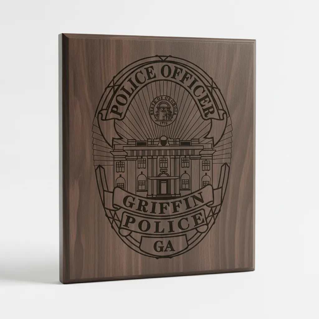 vGriffin Police Officer Badge SVG
Georgia Law Enforcement Shield Vector
State of Georgia Seal Engraving File
Griffin Police Badge Sign CNC File
Civic Building Police Shield Vector for Lasers