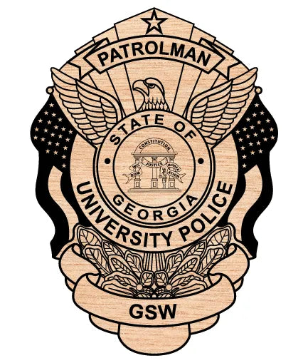 GSW University Police Patrolman Badge SVG Georgia Law Enforcement Vector