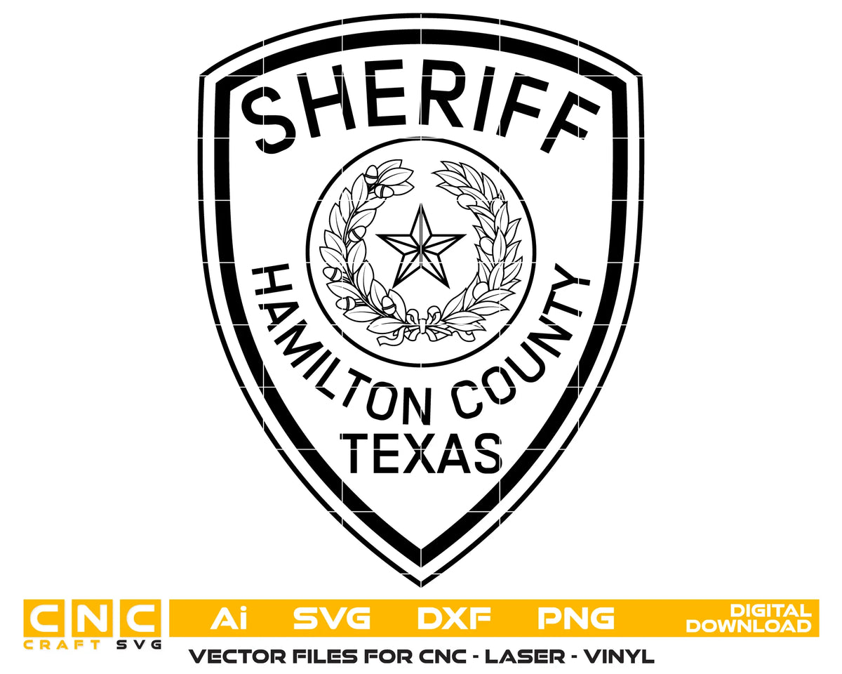 Hamilton County Sheriff's Office Patch Texas SVG Sheriff Vector