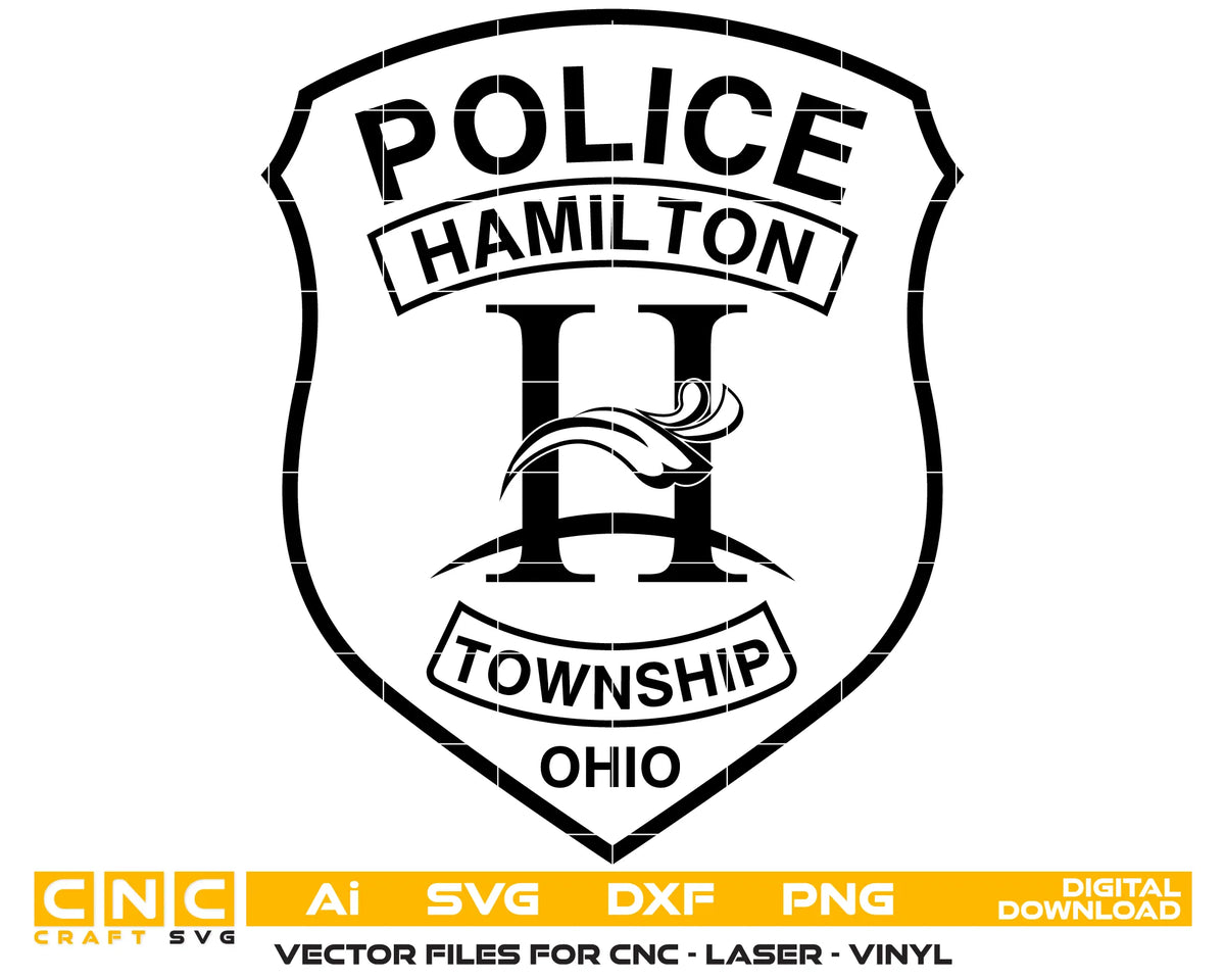 Hamilton Township Police Department Badge Ohio SVG Law Enforcement Vector