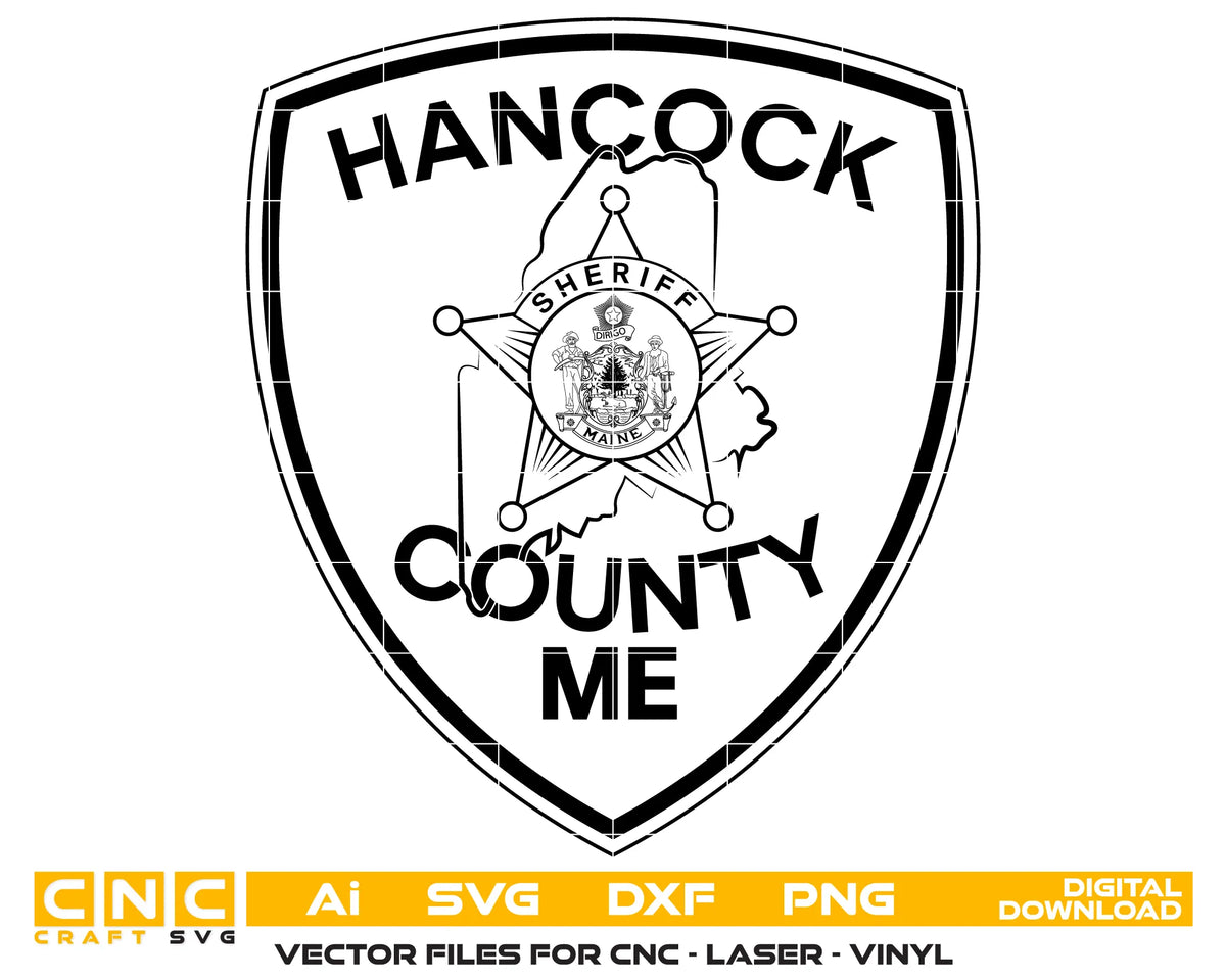 Hancock County Sheriff's Office Patch Maine SVG Sheriff Vector