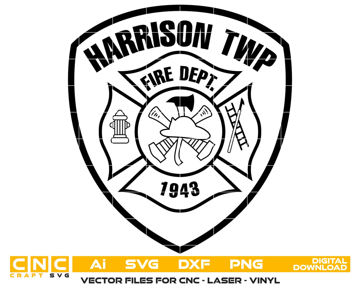 Harrison Township Fire Department Patch SVG Fire Rescue Vector