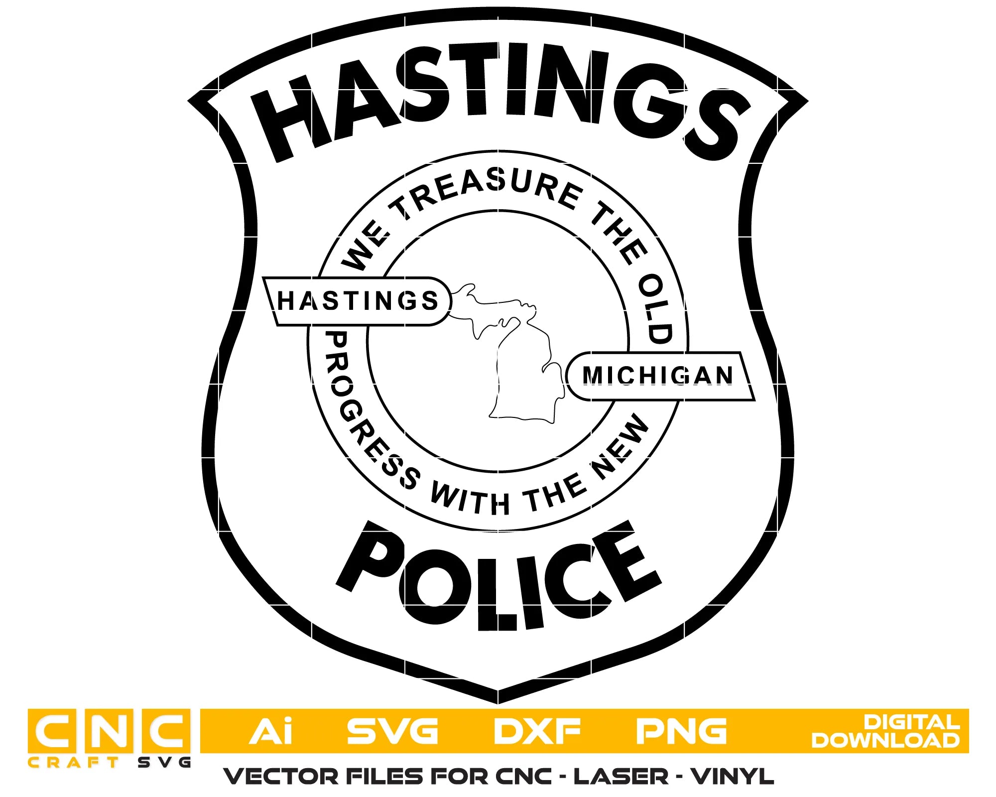 Hastings Police Department Patch SVG Michigan Law Enforcement Vector