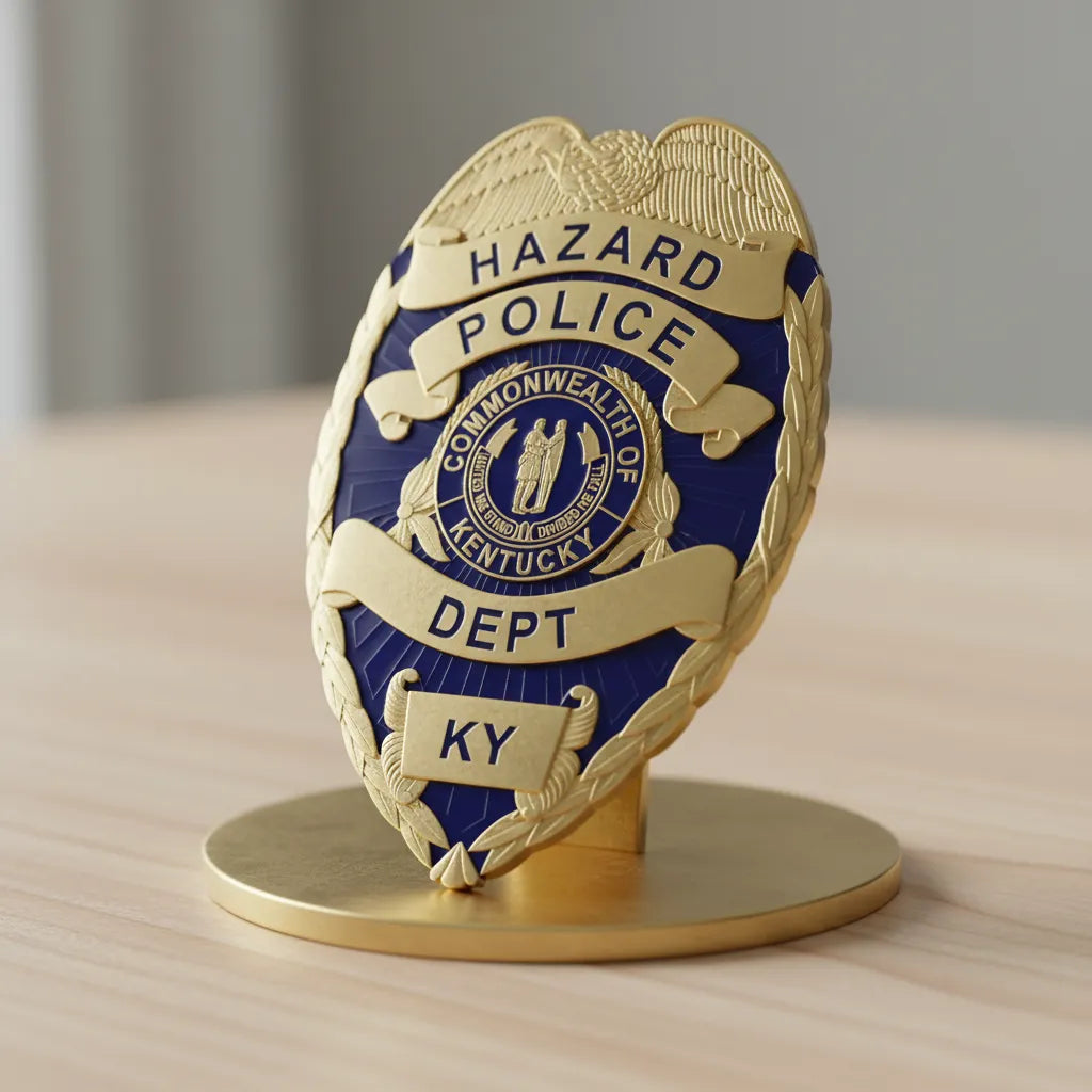 Hazard Police Department Badge SVG
Kentucky Law Enforcement Vector Design
Police Badge Engraving File
Hazard Police Sign CNC File
Sunburst Badge Vector for Laser Cutting