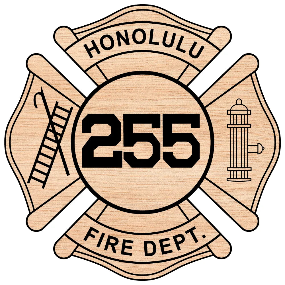 Honolulu Fire Department Badge 255 SVG Hawaii Firefighter Vector
