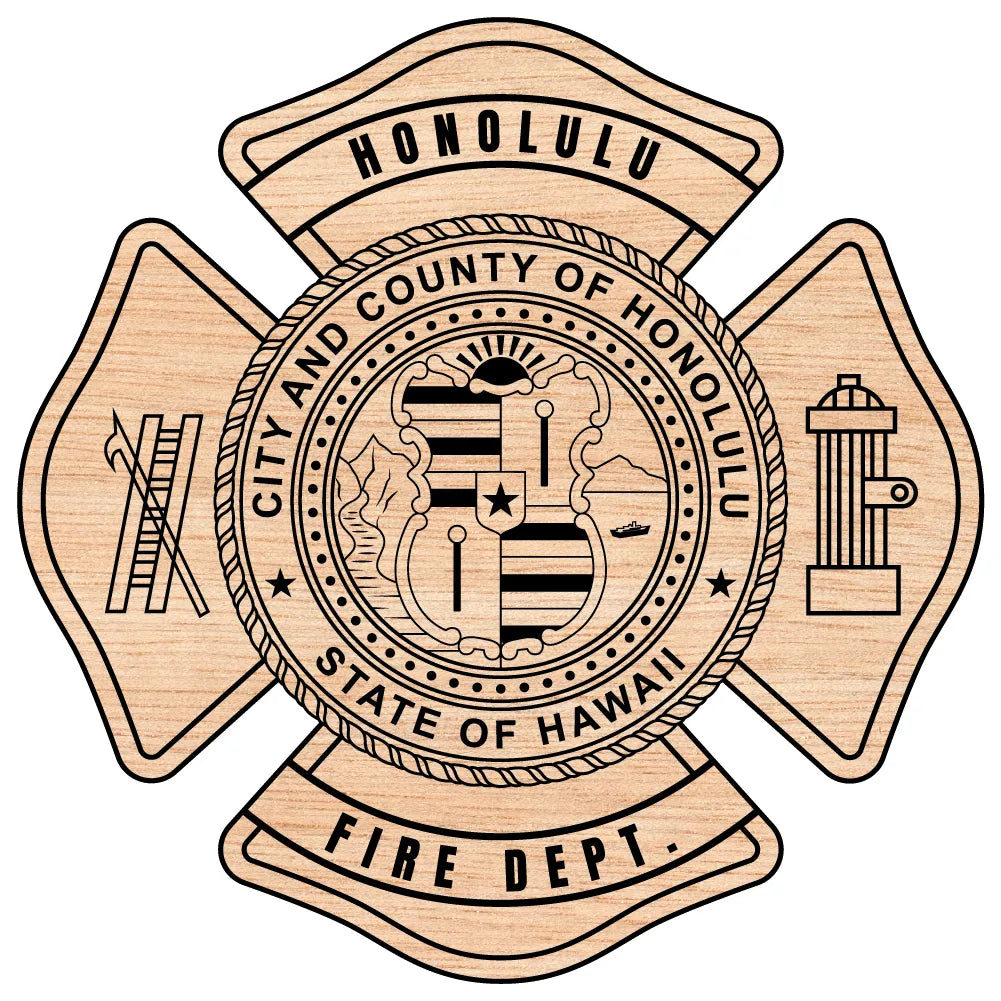 Honolulu Fire Department Badge SVG Hawaii Firefighter Vector